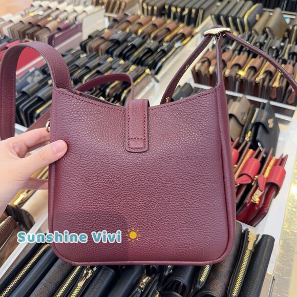 NWT COACH Hadley Mini Crossbody Bag CAL60 Dark Wine Leather Shoulder Bag - Picture 3 of 14